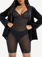 Wholesale Black Open Gusset See Through Full Body Shaper Slimming Stom