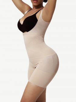 Wholesale Black Open Gusset Seamless Shapewear Bodysuit Hourglass Figu