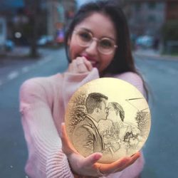 Lámpara de Luna Con Foto Impresa en 3D Personalizada Lámpara de luna de patrón de