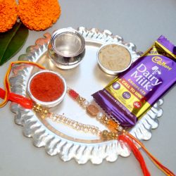 Raksha Bandhan Puja Thali, Gifts for Rakhi, Tika Online India