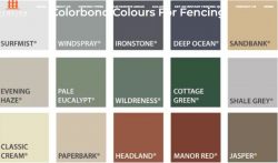 Colorbond Fencing Colours