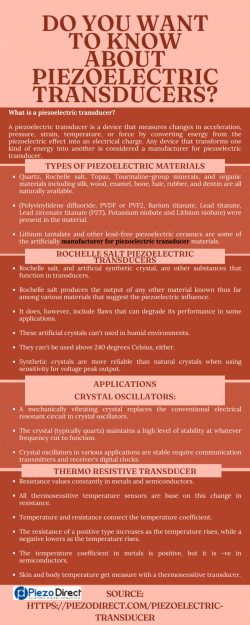 Need To Learn About Piezoelectric Transducers