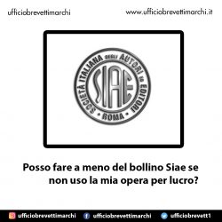 Posso fare a meno del bollino Siae se non uso la mia opera per fine di lucro?