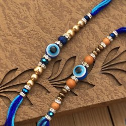 Navy Evil Eye Rakhi Gift Set