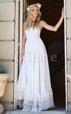 Abito da Sposa Conotta Classico Shiena Sheer A-Line Senza Maniche – Gillne.it