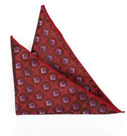 FN-102 Personalize wine colour small white dot design woven silk fabric Pocket Square