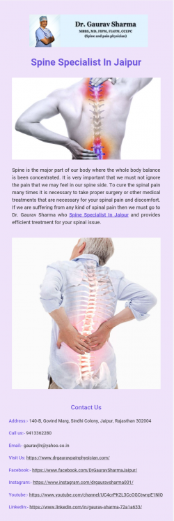 Spine Specialist In Jaipur