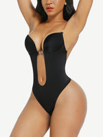 Wholesale Solid Black Elegant Backless U Plunge Wedding Shapewear Seam