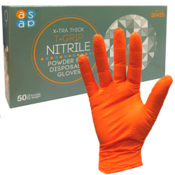 ASAP T-Grip Orange Nitrile Diamond Texture