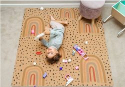 Cork Kids Play Mat|Hand-drawn Rainbow Dots