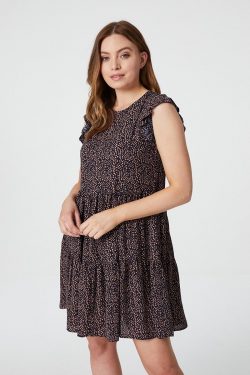 DITSY POLKA DOT BABYDOLL DRESS IN NAVY – Smock Dresses for women