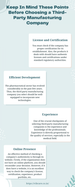 Keep In Mind These Points Before Choosing a Third-Party Manufacturing Company