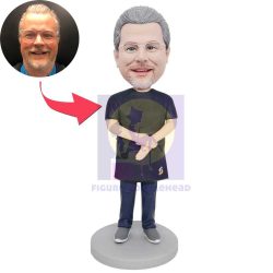 Male Clerk In Black Apron Custom Figure Bobbleheads