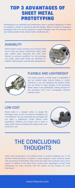 Top 3 Advantages of sheet metal prototyping