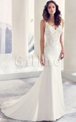 Abito da Sposa Favola Elegante con Applique con Piega Coda A Strascico Corto – Gillne.it