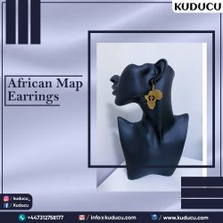 African Map Earrings