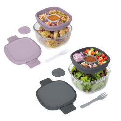 Glass Salad Container | Leak Proof Salad Container