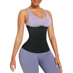 Black Women 2 In 1 Neoprene Waist Trainer Wrap Tummy Trimmer