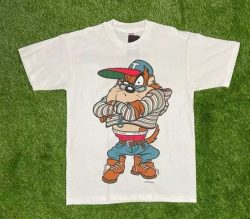 Vintage Space Jam Shirt,Vintage Looney Tunes Taz T Shirt Tee Anvil Made USA