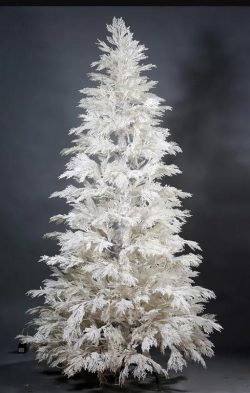 210CM WHITE PRE-LIT CHRISTMAS TREE