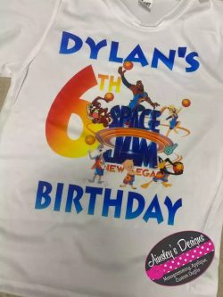 Space Jam Birthday Shirt,Cartoon birthday shirt! FREE personalization