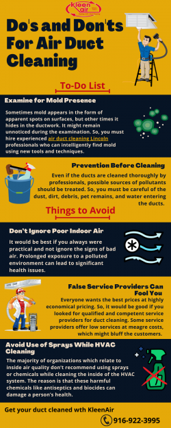 Do’s and Don’ts For Air Duct Cleaning