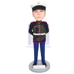 Handsome Male Police Soldier In Military Uniform Custom Figure Bobbleheads