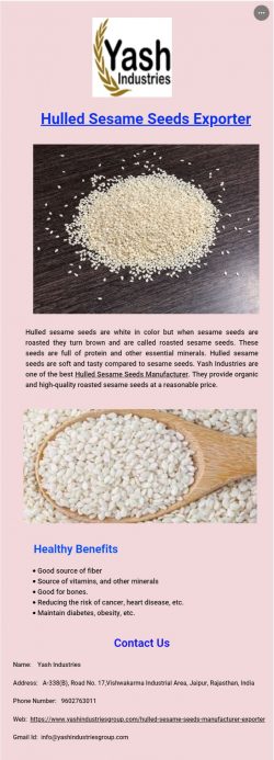 Hulled Sesame Seeds Manufacturer