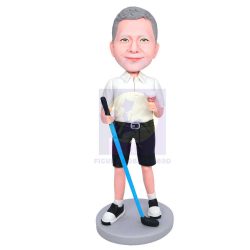 Male Golfer In White T-shirt Custom Figure Bobbleheads