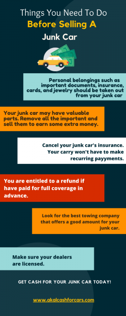 Things You Need To Do Before Selling A Junk Car