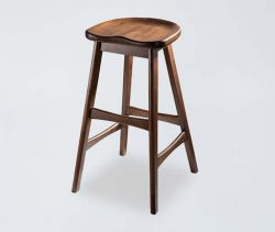 BS10 Classic Carved Wood Step Bar Stool