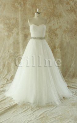 Abito da Sposa Cuore Schiena Nuda con Increspature Senza Maniche Senza Spalline – Gillne.it