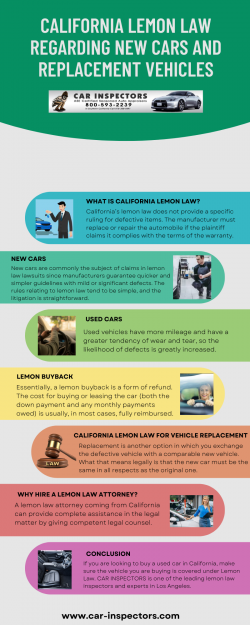 California Lemon Law Regarding New Car and Replacement Vehicles