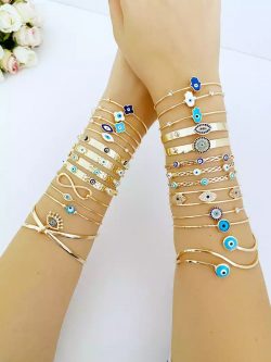 Evil Eye Cuff Bracelet Gold Evil Eye Bracelet Best Gift Protect Yourself with The Gold Evil Eye  ...