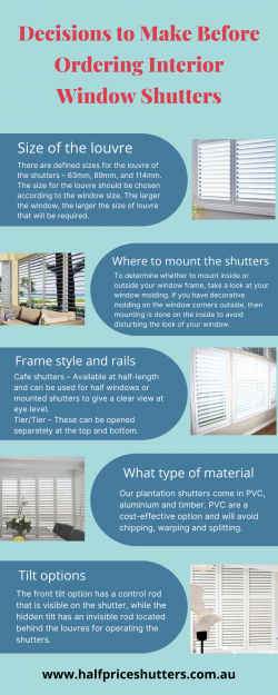 Decisions Make Before Ordering Interior Window Shutters