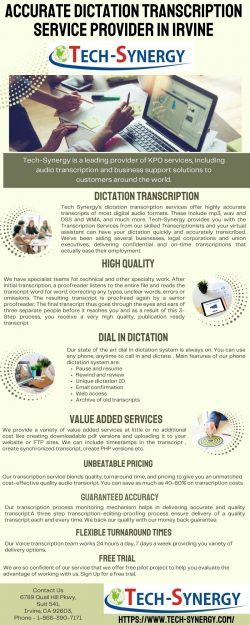 Accurate Dictation Transcription Service Provider in Irvine