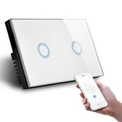 SMART WI-FI WHITE DOUBLE GANG WALL SWITCH