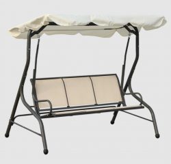 Deck Patio Backyard Canopy Cushion And Adjustable Back 3 Seats Steel Frame Swing Chair