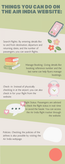 Things you can do on the air India website