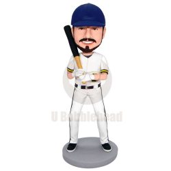 Custom Male Baseball Player Bobbleheads With Baseball Bat