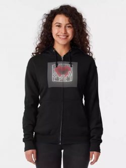 Keith Haring Bright Neon Love Zipped Hoodie $65.95