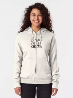 Keith Haring DJ black logo Zipped Hoodie $65.95