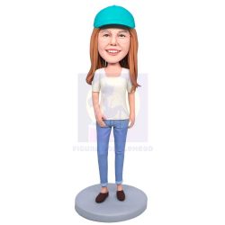 Female In Casual Clothes Custom Figure Bobbleheads