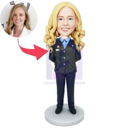 Female Police In Professional Police Uniform Custom Figure Bobbleheads