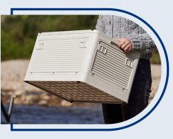 Collapsible Storage Bin With Wood Lids