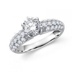 Round Diamond Cathedral Engagement Ring