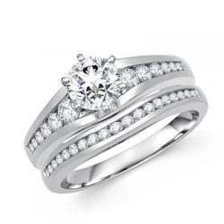 Round Diamond Channel Bridal Set