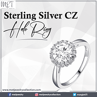 Sterling Silver CZ Halo Ring