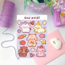 Kawaii Fruit Cow Stickers Cute Water Bottle Stickers $4.99