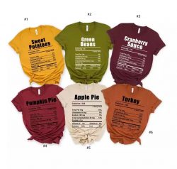 Family Thanksgiving Shirts, Nutrition Thanksgiving Food Shirt